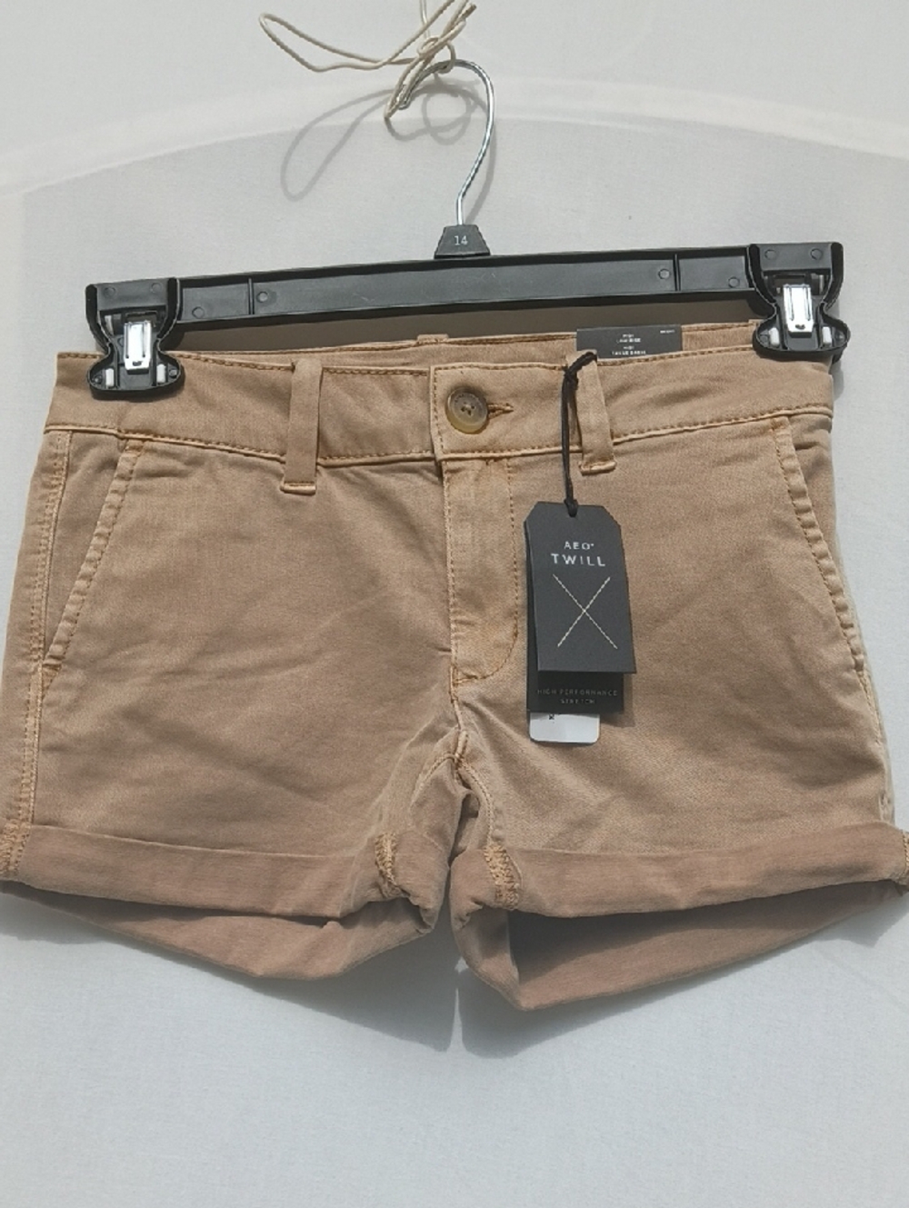 American Eagle Outfitters Tan Twill Roll-Hem Shorts
